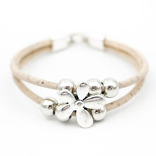 Afbeelding in Gallery-weergave laden, Kleurrijke Vegan Kurkarmband met Bloemen kralen 18 cm