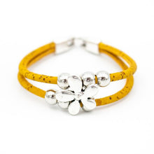 Afbeelding in Gallery-weergave laden, Kleurrijke Vegan Kurkarmband met Bloemen kralen 18 cm