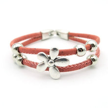Afbeelding in Gallery-weergave laden, Kleurrijke Vegan Kurkarmband met Bloemen kralen 18 cm